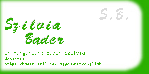 szilvia bader business card
